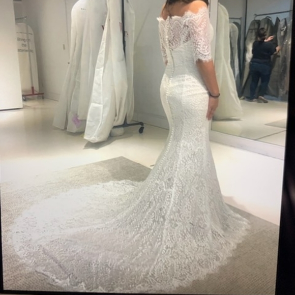 Watters Dresses & Skirts - Watters Off-Shoulder Lace Wedding Dress in Ivory